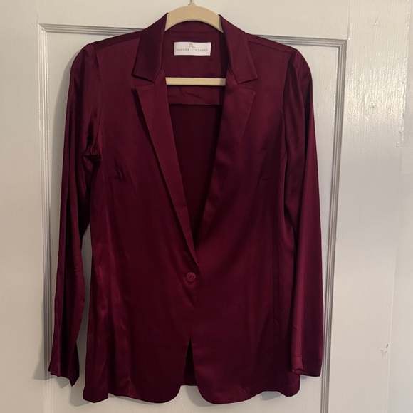 Amanda Uprichard Burgundy Blazer - Picture 1 of 7